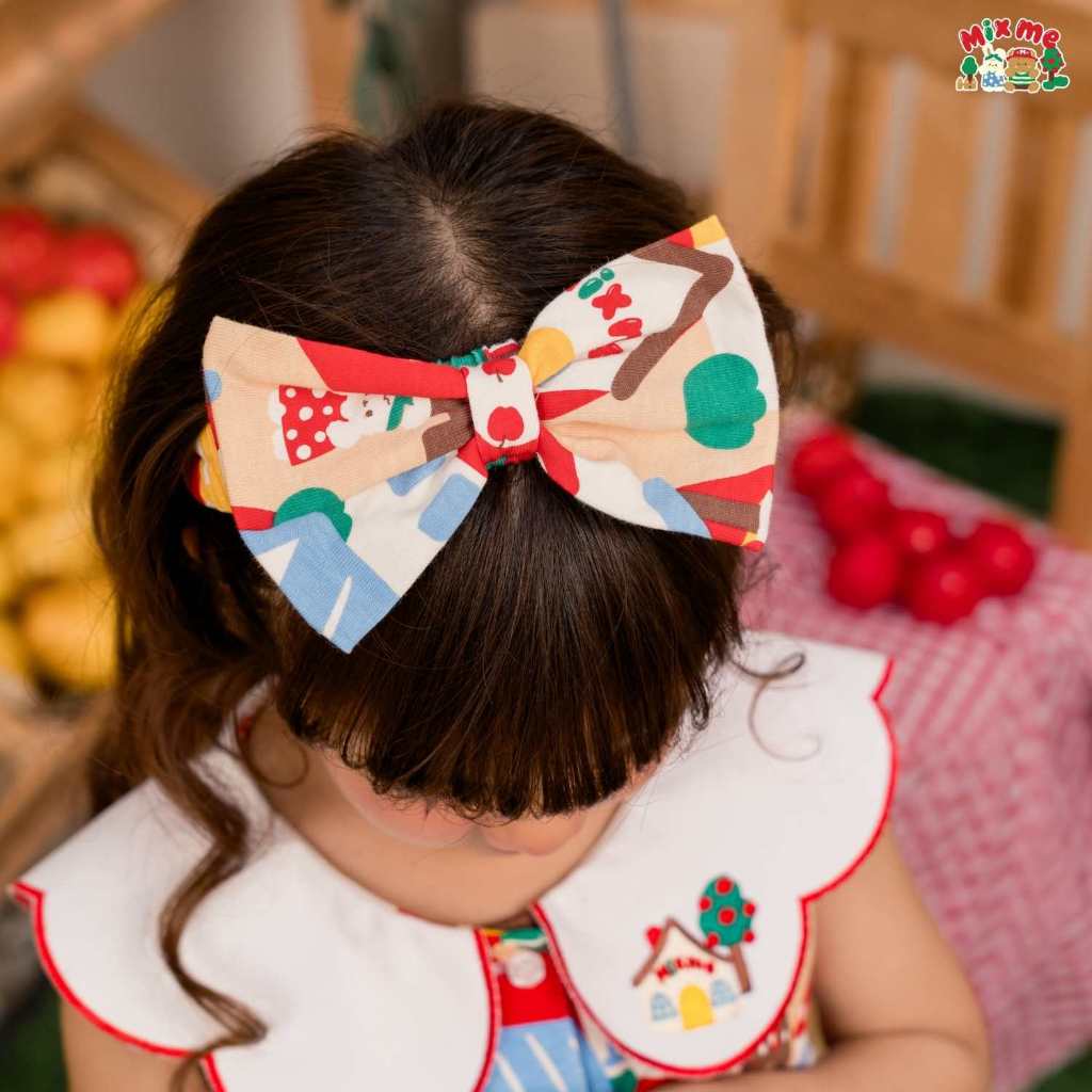 Mix Me ผ้าโพกหัว โบว์คาดผม ลายแอปเปิ้ล ผ้า Single jersey 100%Cotton เด็กหญิง อายุ 1-7ปี เสื้อผ้าเด็ก รุ่น500463/500464 - รูปที่ 3