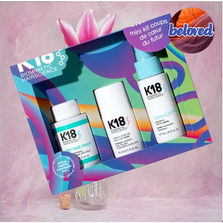 K18 Mini Kit Detox Shampoo 53 ml/Mask 15 ml/Spray 47 ml ผลิตภัณฑ์ดูแลเส้นผมและหนังศีรษะ