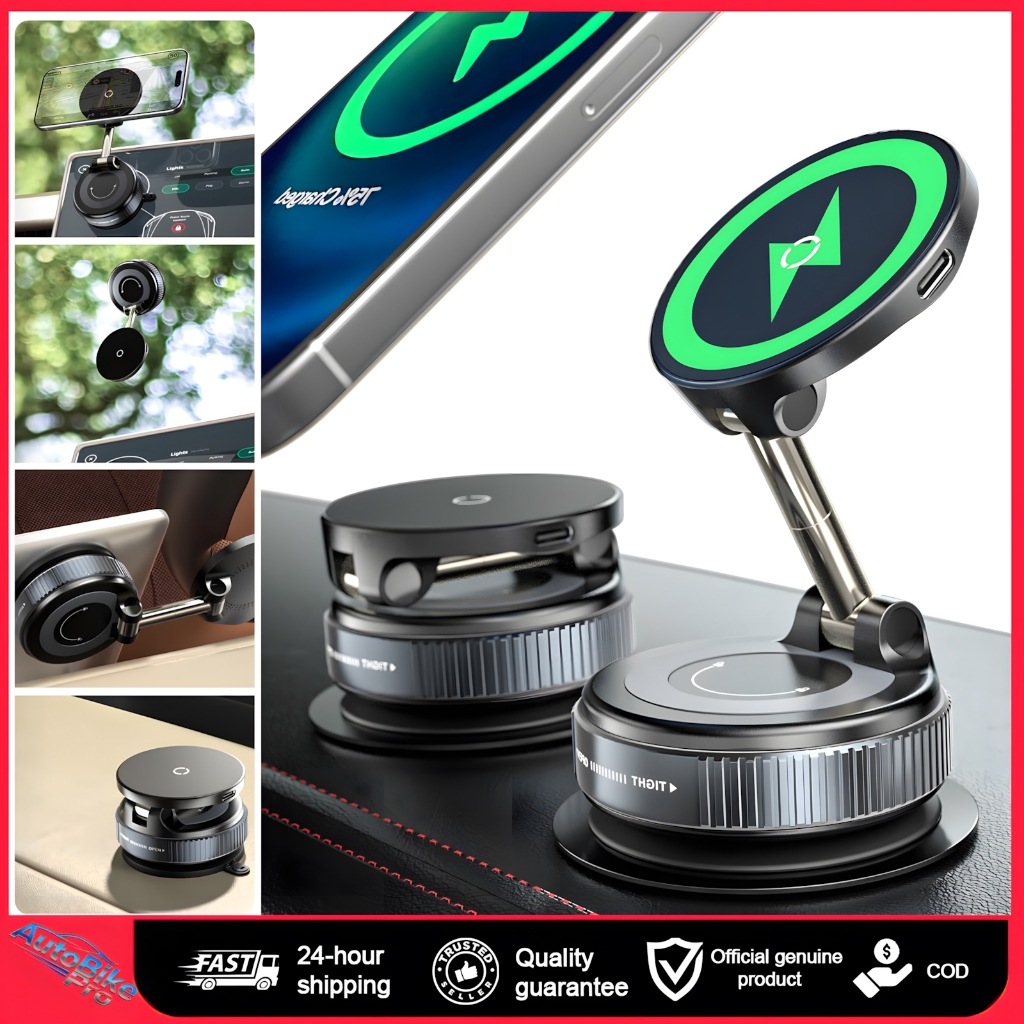 【ร้านค้าไทย】ที่วางโทรศัพท์ในรถยนต์  ชาร์จไว แบบไร้สาย แบบแม่เหล็ก MagSafe พับและหมุนปรับ ได้360°