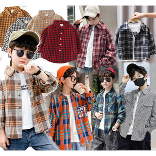 เสื้อเชิ้ตเด็กแขนยาว (Plaid shirt) ลายสก็อต   มีไซร์ 100-160…