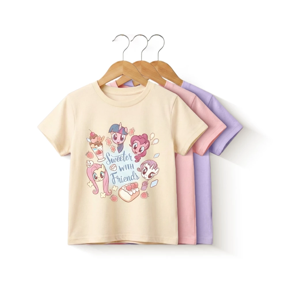 เสื้อยืดเด็กแขนสั้น ลายยูนิคอร์น คอกลม