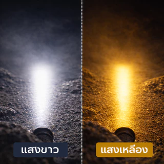 ไฟฉายคาดหัวแรงสูง 40W แบต ไฟขาว+ไฟเหลือง ส่องไกล 1000 เมตร ใช้งานได้นาน 6–10 ชม. สำหรับกลางคืน