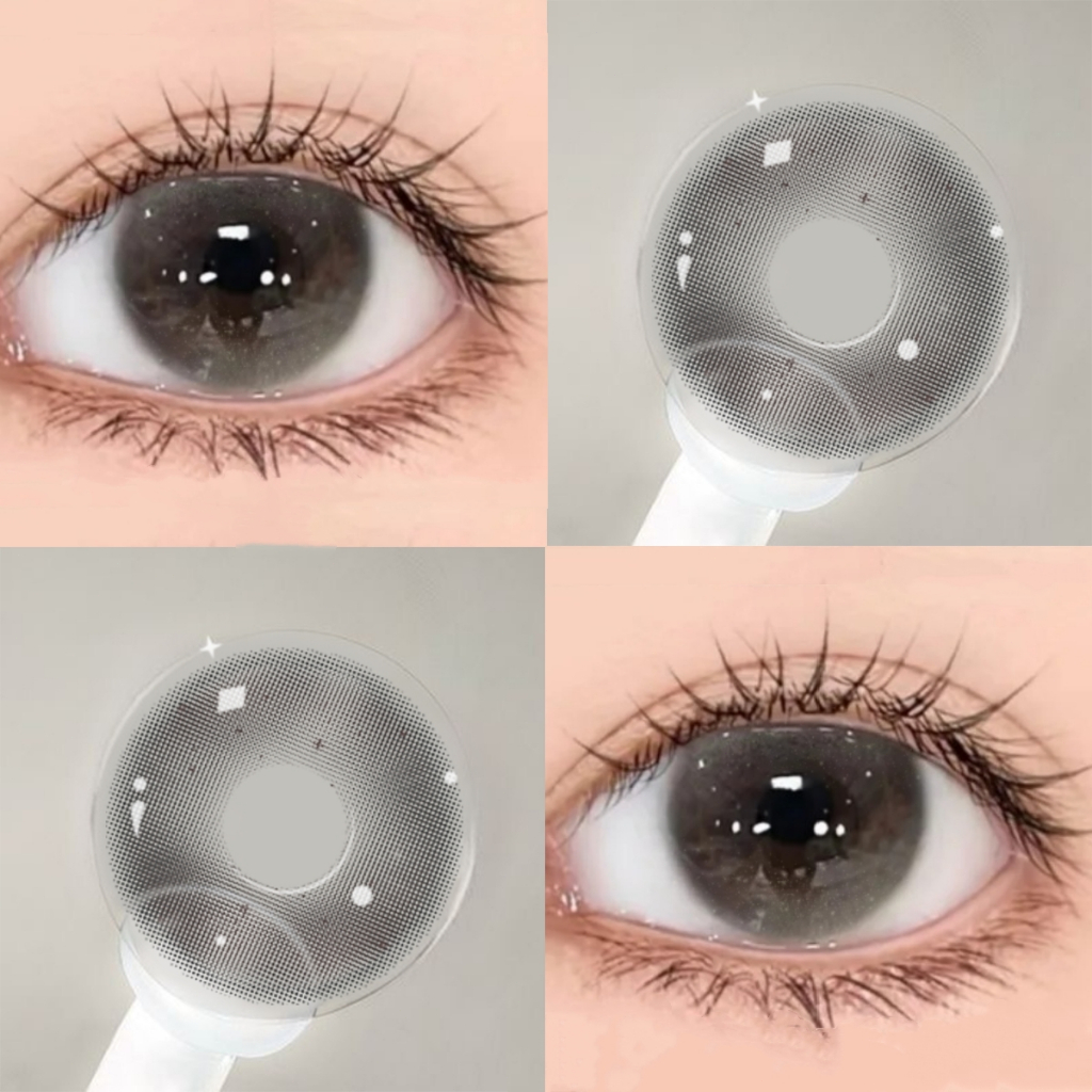 MIDROO คอนแทคเลนส์ 0.00-4.00 ไร้ขอบ ขยายรูม่านตา Sweet Tea lens-14.2mm รายเดือน 1คู่