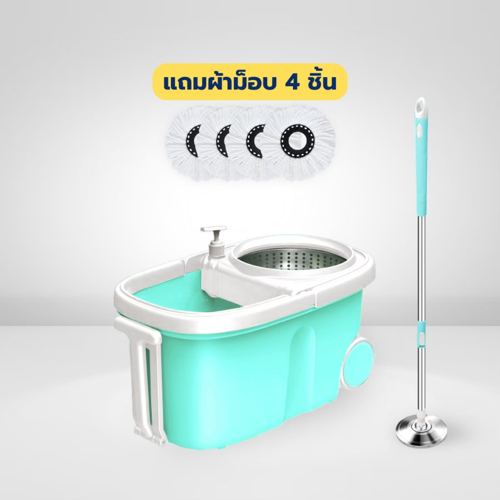 ชุดถังปั่น Spin Mop ถังปั่นไม้ม็อบสแตนเลส ไม้ม็อบสแตนเลส รูปที่ 5