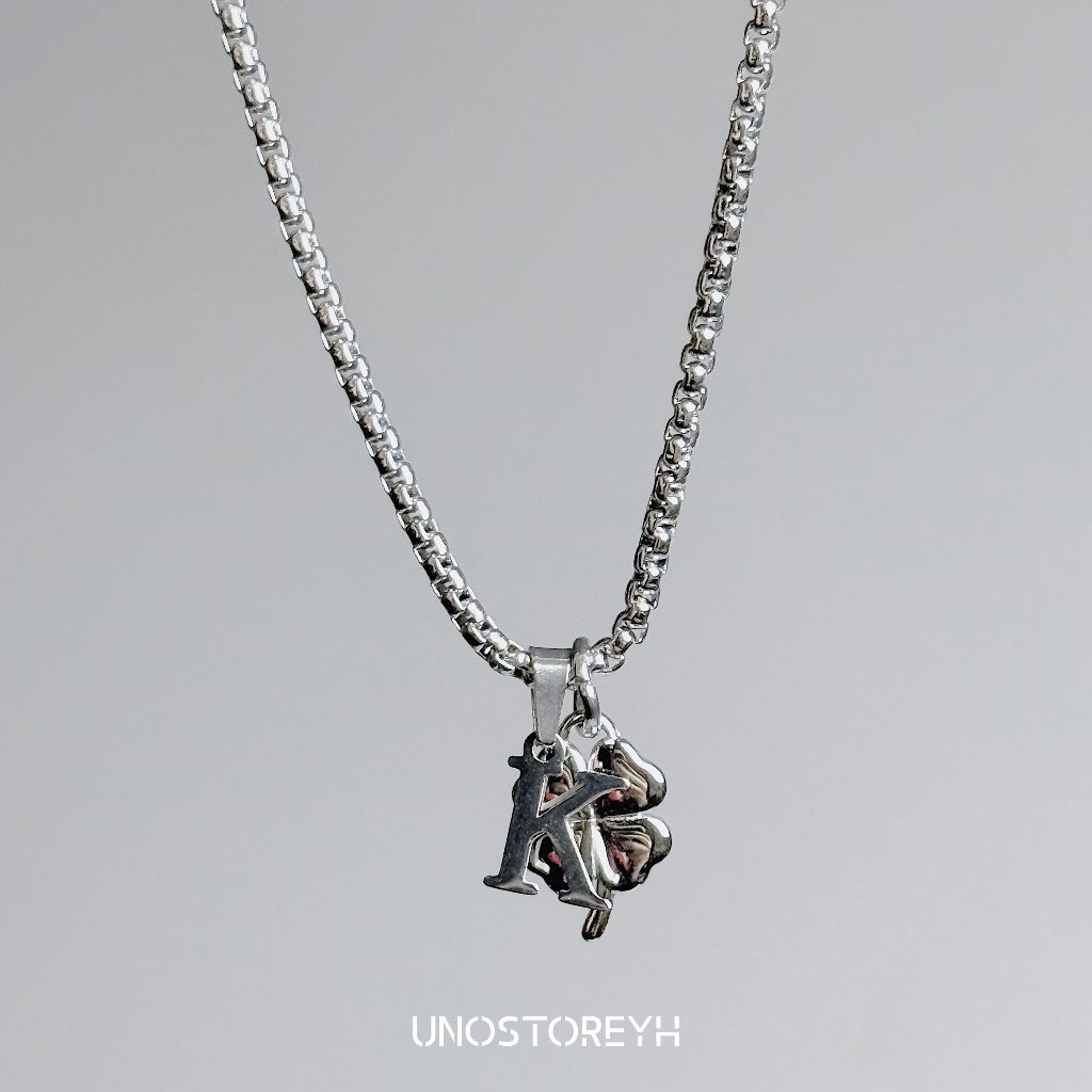 สร้อยคอ Classy Clover01🔥"สร้อยChess Chain จี้รุ่น Classy+จี้Clover" สแตนเลสแท้ทั้งสร้อยคอและจี้ ตัวอักษรA-Z กว้าง2.5มิล