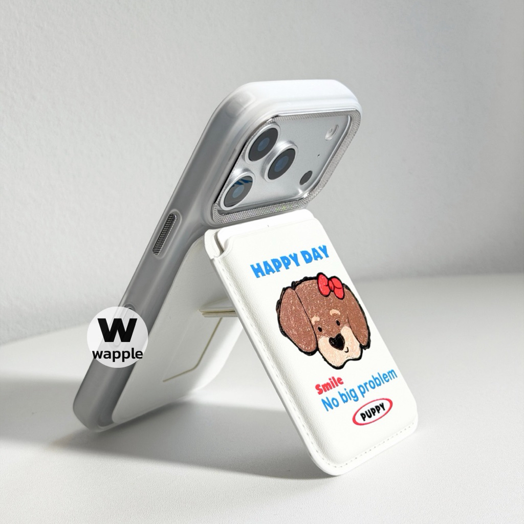 wapple-MagSafe Wallet Card Stand ลายการ์ตูน กระเป๋าติดโทรศัพท์ใส่บัตรได้2ใบ รูปที่ 2