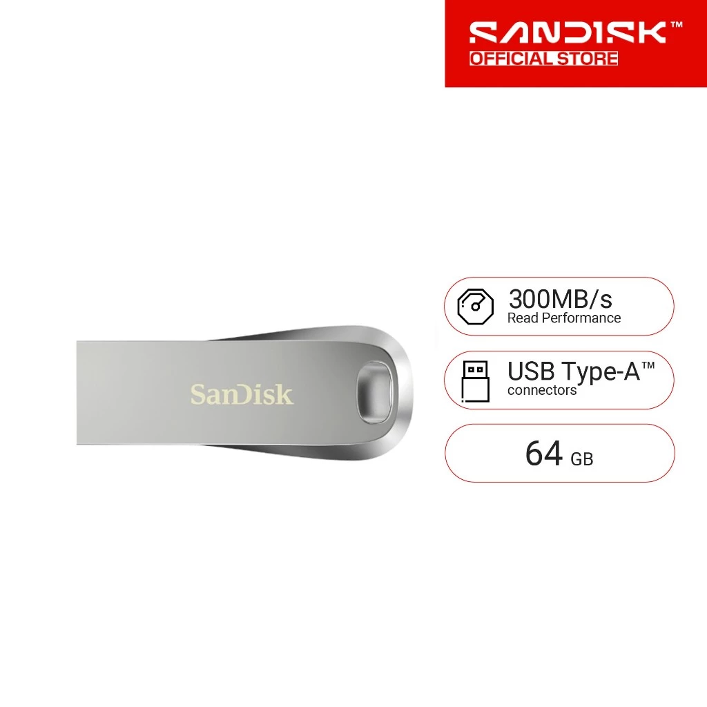 SANDISK FLASH DRIVE ULTRA LUXE USB 3.2Gen1 แฟลชไดร์ฟ 64GB (SDCZ74_064G_G46)