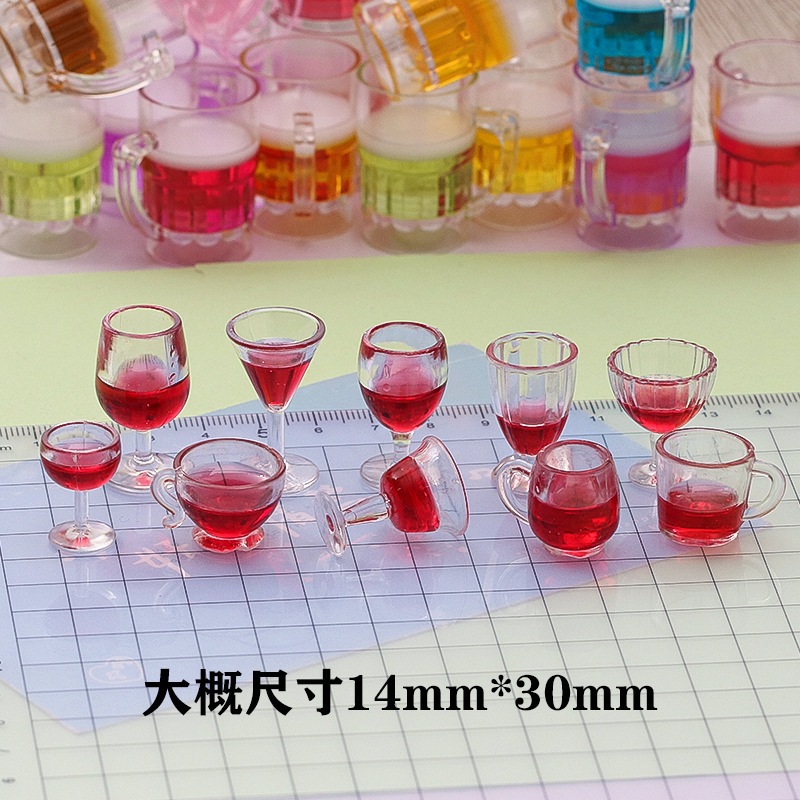 j241แก้วเบียร์ไวน์แดงผสมของจิ๋วของเล่นแพ็คละ 10ชิ้น