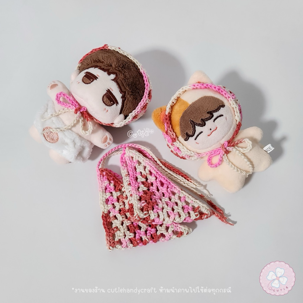 ꒰ พร้อมส่ง ꒱ ชุดตุ๊กตา ⊹ ชุดตุ๊กตา 10 cm ⊹ ผ้าโพกผมสามเหลี่ยมวินเทจ ‎𖧷˚ ༘