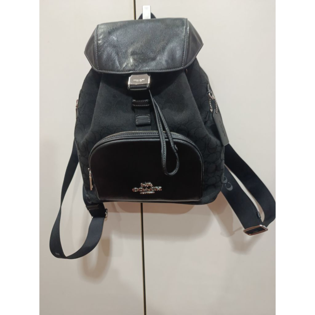 สภาพดี เป้Coach แท้สีดำมือ2ขนาดกลาง