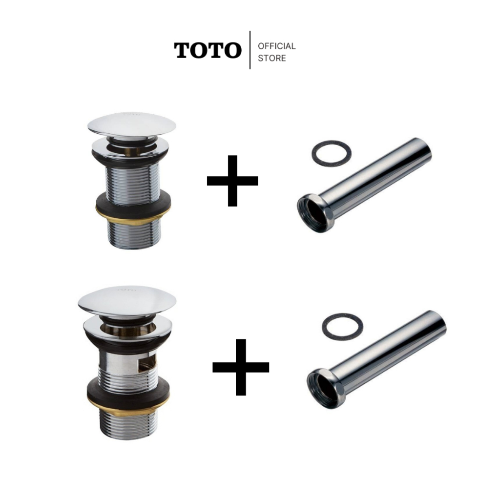 TOTO สะดืออ่างล้างหน้าชนิดป๊อปอัพ พร้อม ชุดต่อสะดือกับท่อน้ำทิ้ง (T6JV2N + S411TT) (T6JV6 + S411TT)