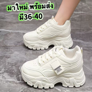 New รองเท้าผ้าใบผู้หญิง ทรงสปอร์ต รองเท้าแฟชั่น สีพื้น มี 2 …