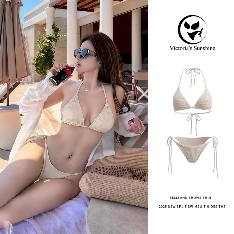 Victoria's Sunshine บิกินี่ ทูพีช sexy bikini เว้าหลัง สไตล์ฤดูร้อนใหม่ swimming ผ้าคุณภาพสูง#1134