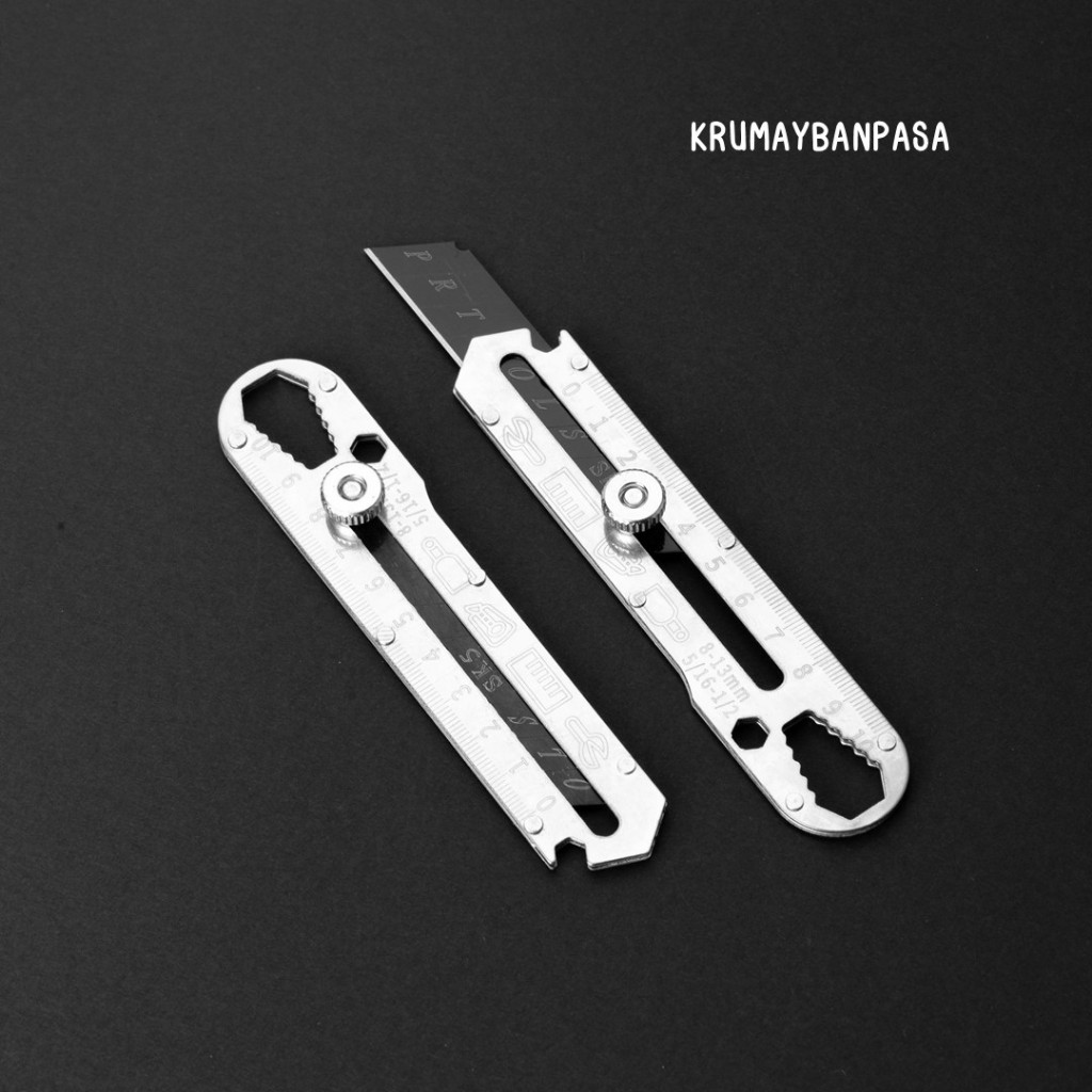 K02คัตเตอร์อเนกประสงค์ [10-in-1] สแตนเลส EDC พกพาง่าย มีไม้บรรทัด + ประแจ + ไขควง ในตัว ดีไซน์มินิมอล แข็งแรง ทนทาน ราคา ถูกที่สุด ดีลบีเคเค แกลเลอรีภาพที่ 5