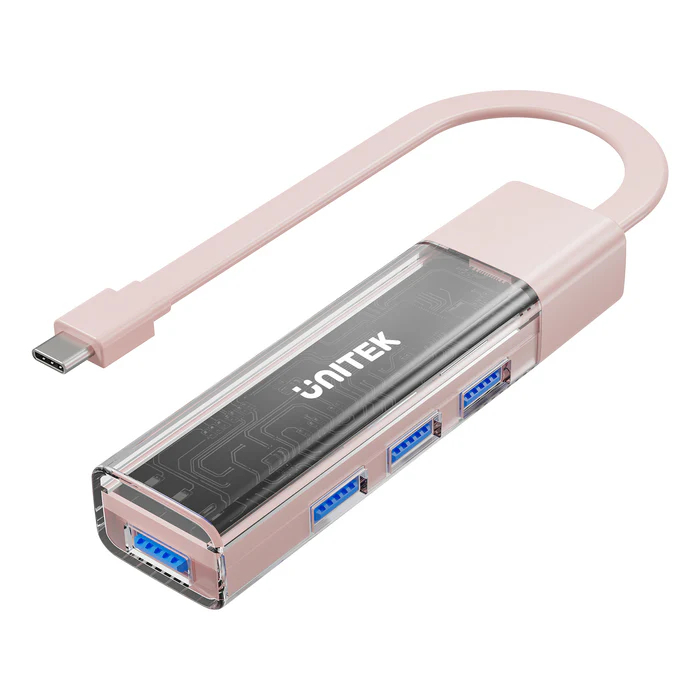 UNITEK H1319APK01 BI-DIRECTIONAL HUB WITH DETACHABLE CABLE 4 PORTS 5GBPS USB-A