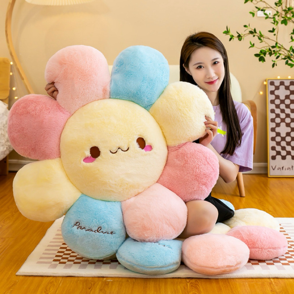 (พร้อมส่งจากไทย) Flower Hug เบาะดอกไม้พาสเทลสุดนุ่ม เบาะนั่ง/เบาะนอน ตุ๊กตาดอกไม้ขนนุ่มแต่งห้องสุดคิ้วท์