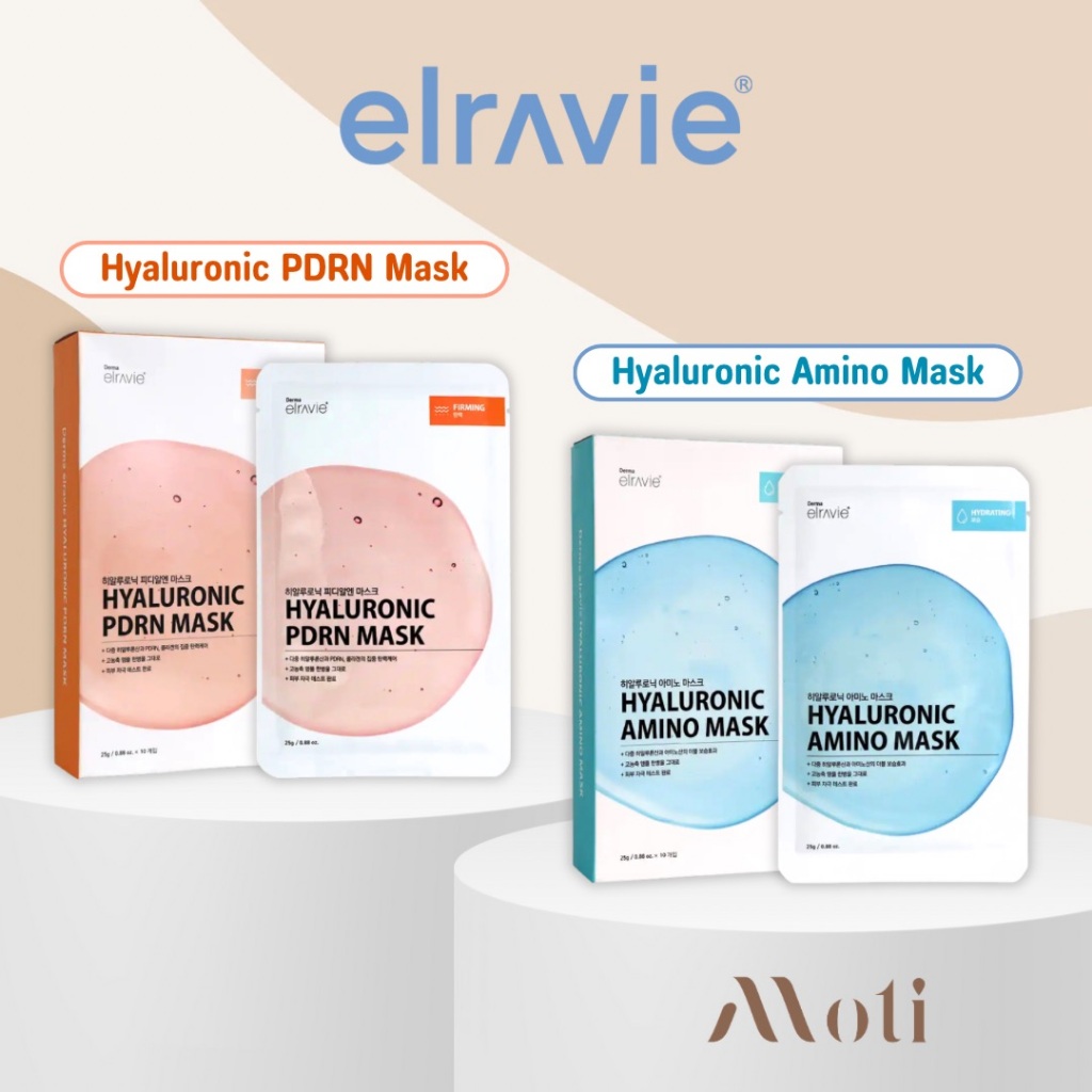 (พร้อมส่ง) Elravie Hyaluronic Amino / PDRN Mask มาสก์เติมน้ำ มาส์กหน้าแน่น