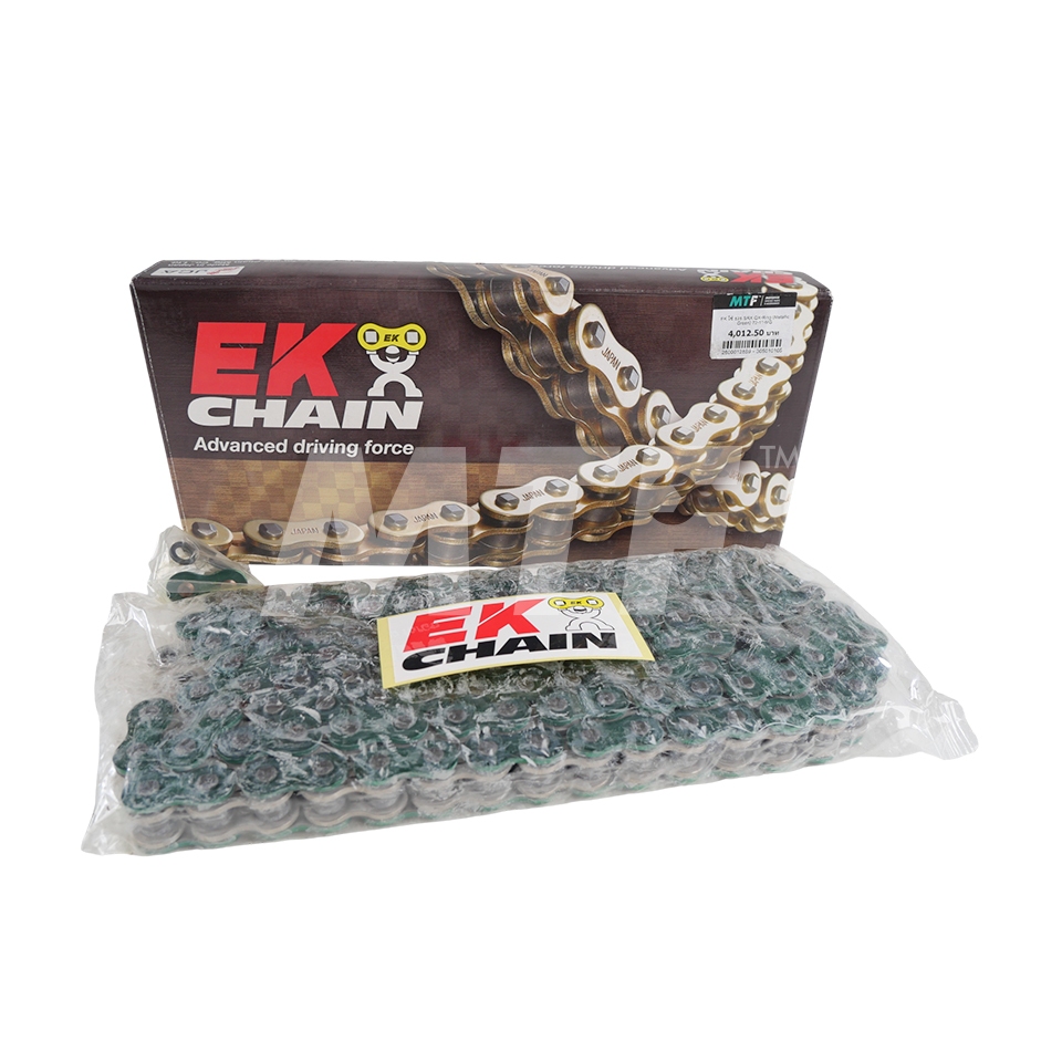 โซ่ EK QX-Ring ขนาด 525-120ข้อ (Metallic Green) รุ่น SRX ข้อต่อหมุดย้ำ Made in Japan