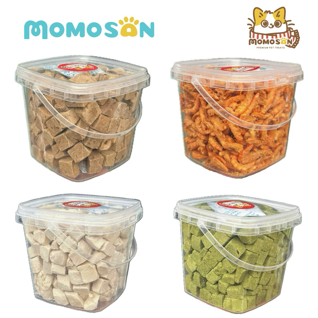 ขนมฟรีซดรายแมว [กระปุก M] เนื้อสัตว์100% ขนมหมาแมว อาหารหมา อาหารแมว อกไก่ หญ้าแมว ตับไก่ ไข่แดง แซลม่อน ขนมหมา ขนมแมว