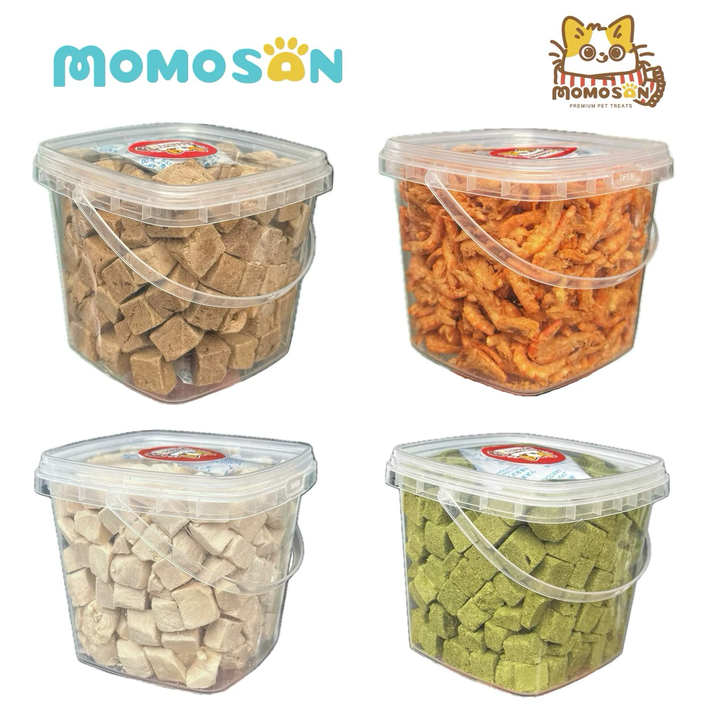 ขนมฟรีซดรายแมว [กระปุก M] เนื้อสัตว์100% ขนมหมาแมว อาหารหมา อาหารแมว อกไก่ หญ้าแมว ตับไก่ ไข่แดง แซลม่อน ขนมหมา ขนมแมว