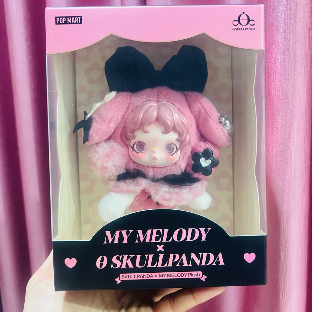 📍พร้อมส่ง💯%POP MART SKULLPANDA × MY MELODY Plush Pendant[รับประของแท้💯%ค่ะ]