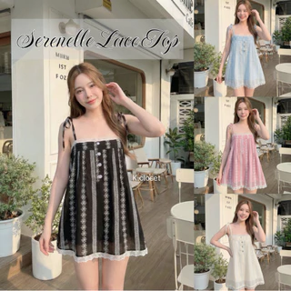 (อก28-40)Serenelle Lace Top เสื้อเชือกผูกไหล่ลูกไม้สุดละมุน ตัวยาวมีซับใน อกถึง40 สาวอวบใส่ได้ เสื้อผ้าผู้หญิง
