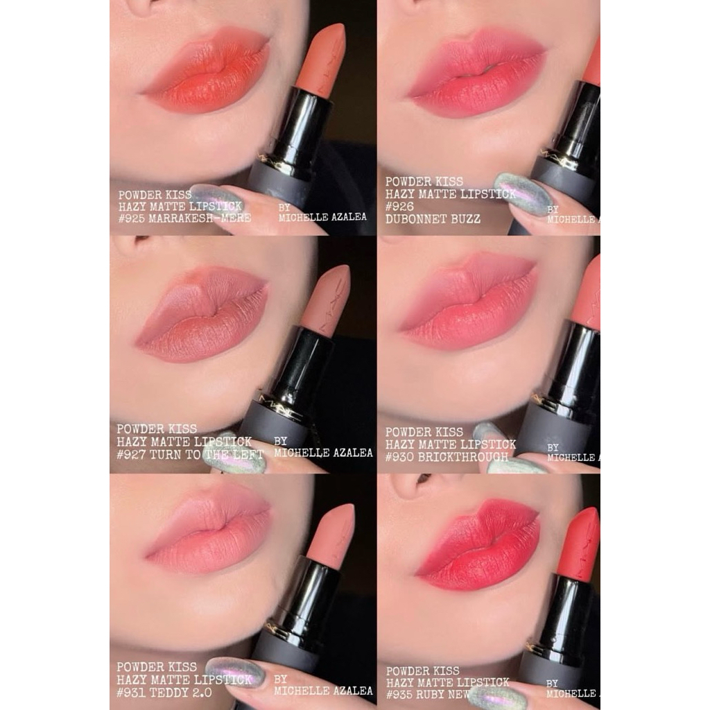 (มีครบทุกสี) MAC Powder Kiss Hazy Matte Lipstick ลิปเนื้อแมตต์ใหม่ 