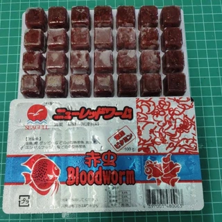 หนอนแดงแช่แข็ง BLOODWORM SEAGULL 100 กรัม เงินแดง 1แพ็คมี 28 หลุมExpress Delivery (SHP Food) เท่านั้น