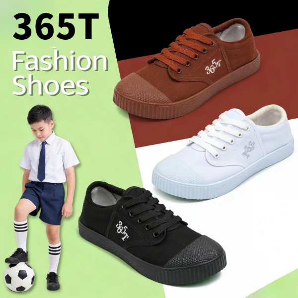 รองเท้านักเรียนชาย ผ้าใบกีฬา ใส่เรียนประจำวัน น้ำหนักเบา ไม่อับเท้า ไซส์ 31–45 ส่งจากไทย 365T