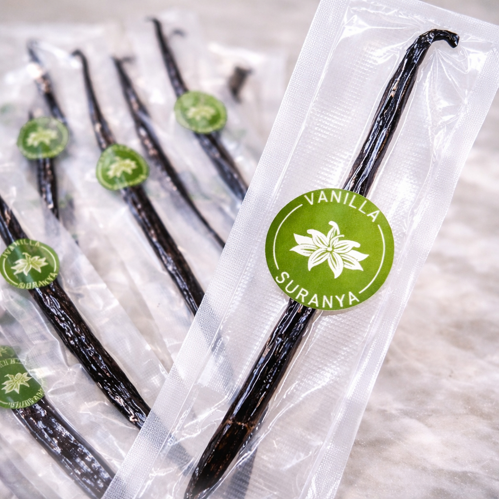 ฝักวานิลลา ฝักวนิลา ฝักวานิลลาแท้ ฝักวนิลาแท้ 100 % ฝักวานิลลานำเข้า (เกรด A) Vanilla planifolia