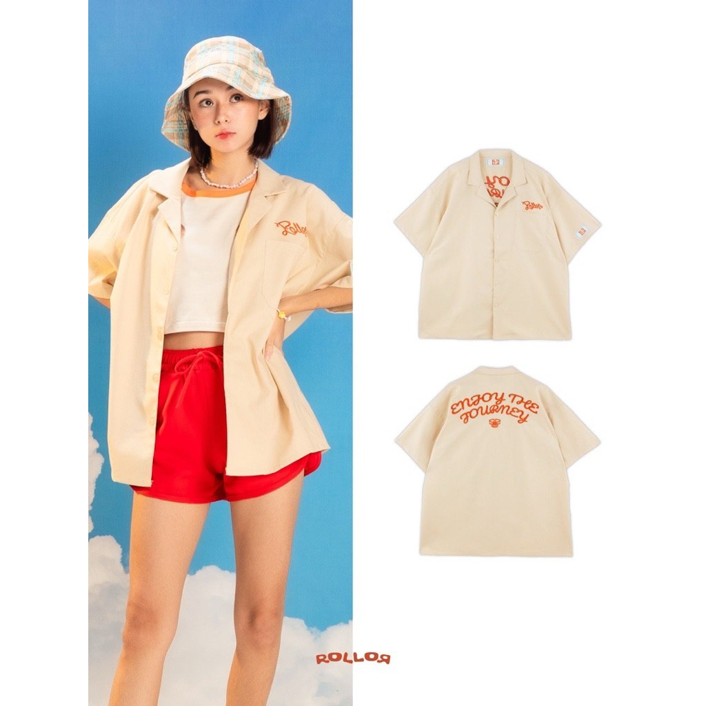 URTHE - ROLLOR  SAND JOURNEY เสื้อเชิ้ต แขนสั้น Oversized ใส่ 2-3 ครั้ง