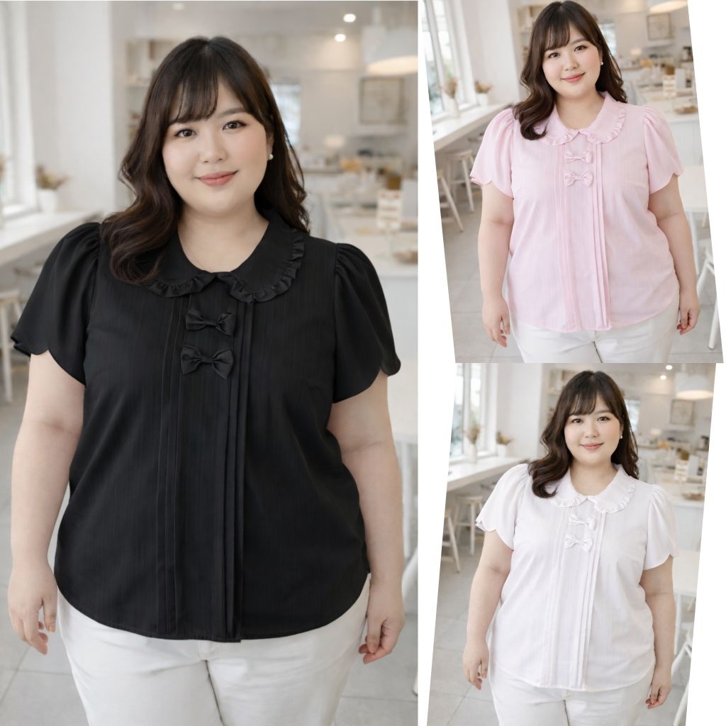 เสื้อไซส์ใหญ่ เสื้อคนอ้วน plussize  ใส่ทำงานใส่ เที่ยว อก 60 นิ้ว