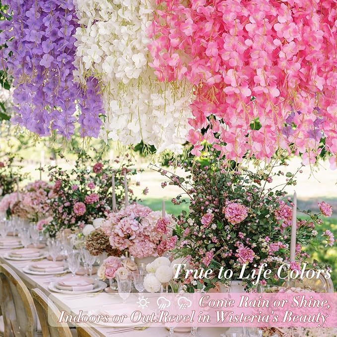 110เซนติเมตรวิสทีเรียดอกไม้ประดิษฐ์เถาผู้ชายตกแต่งสวนกลางแจ้งตกแต่งช่อตกแต่งงานแต่งงาน - รูปที่ 3