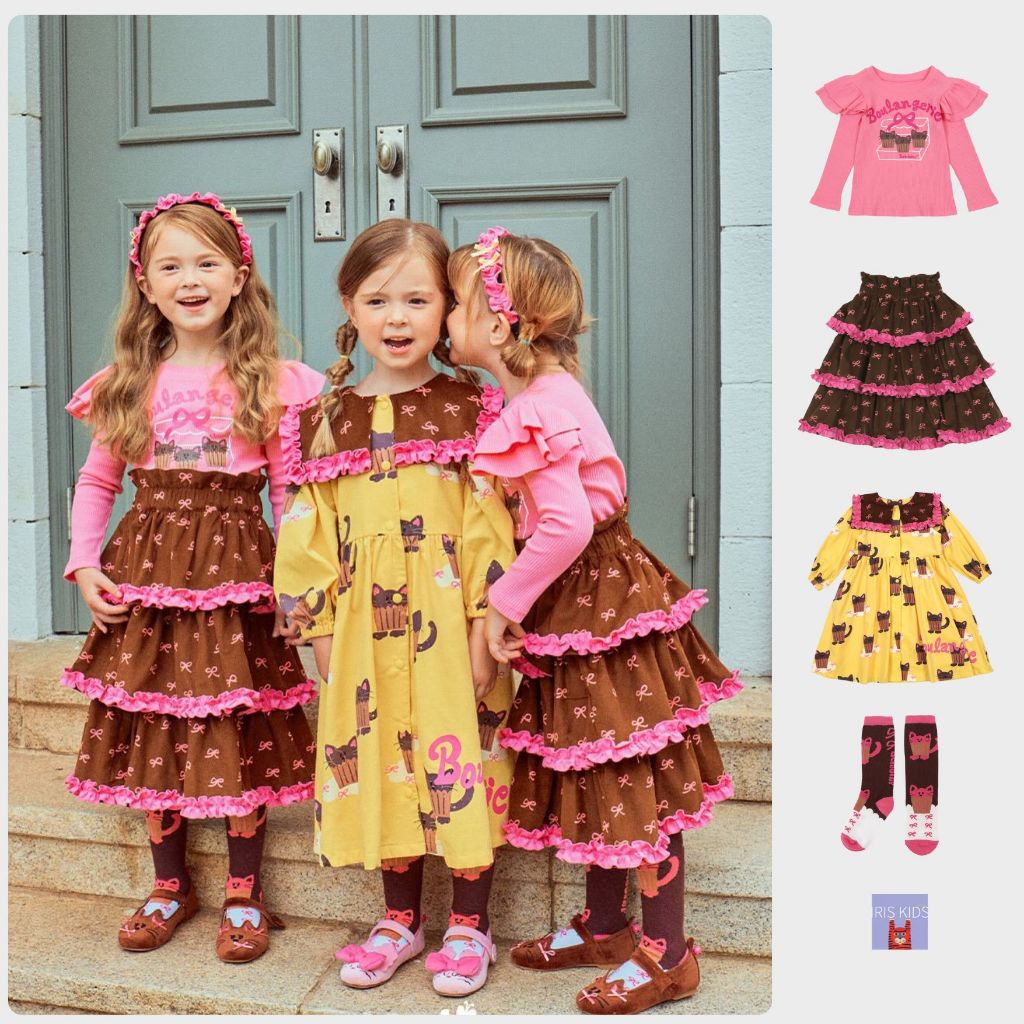【พร้อมส่ง】「สินค้าลิขสิทธิ์แท้」IRIS KIDS Bebe series IKD33033 littlekat series เสื้อผ้าสไตส์เกาหลี