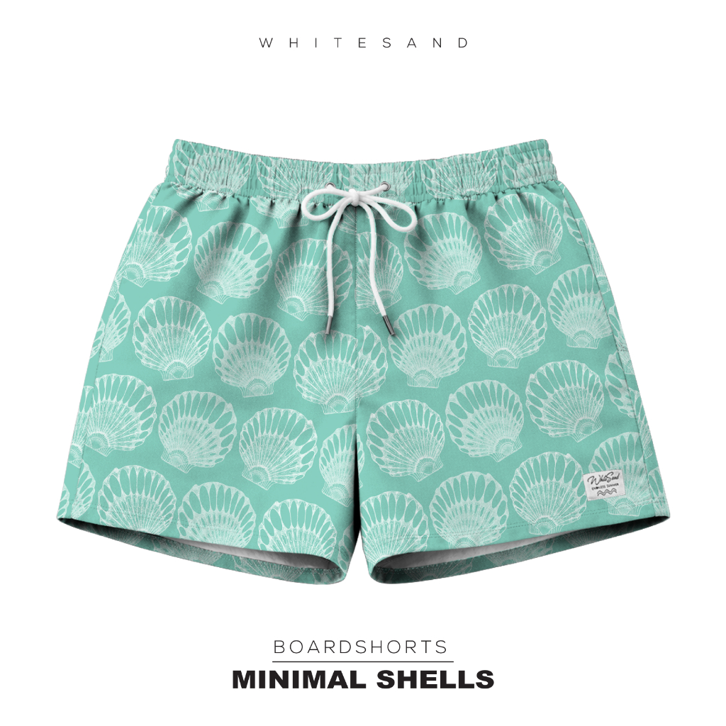 WhiteSand Men Boardshorts | กางเกงว่ายน้ำผู้ชาย ลาย Minimal Shell