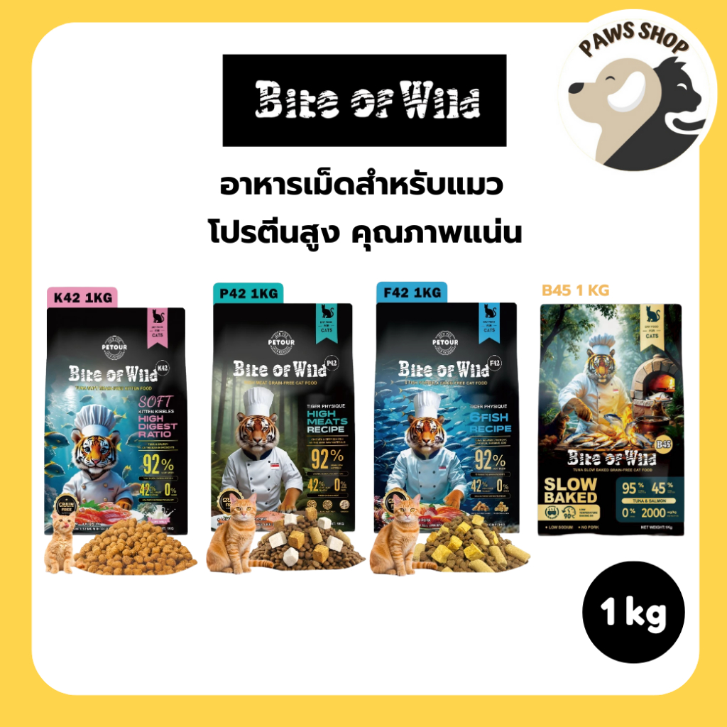 Bite Of Wild อาหารเม็ดสำหรับแมวทุกช่วงวัย โปรตีนสูง ขนาด 1 กิโลกรัม