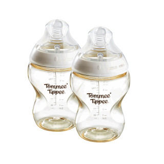 Tommee Tippee ขวดนม PPSU 260ml (แพ็ก 2) ขวดสีชา ทนความร้อนสูง พร้อมจุกเสมือนแม่ Size M รูปที่ 5