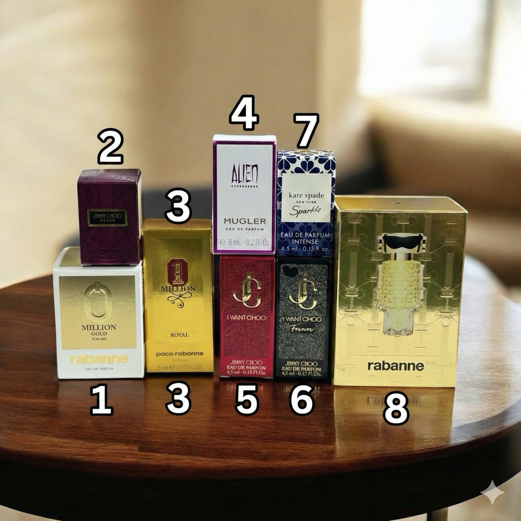 รวมน้ำหอมมินิแท้แบรนด์ดัง 8 กลิ่นฮิต! Rabanne, Jimmy Choo, Mugler หอมหรู พกพาง่าย ครบทุกสไตล์ เซ็กซี