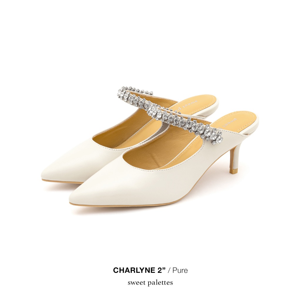 Sweet Palettes รองเท้าส้นสูงหน้งแกะ Charlyne 2 inch in Pure