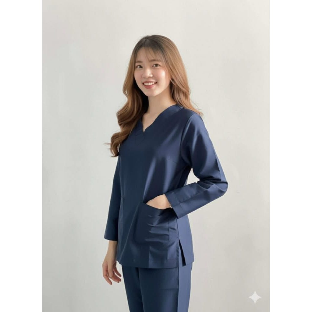 ชุดสครีบแขนยาว ชุดหมอแขนยาว ชุดสครับแพทย์แขนยาว ชุดแขนยาว (เสื้อแขนยาว+กางเกง)มีถึงSS-2XL ให้เลือก สีหลากหลาย ชุดแพทย์