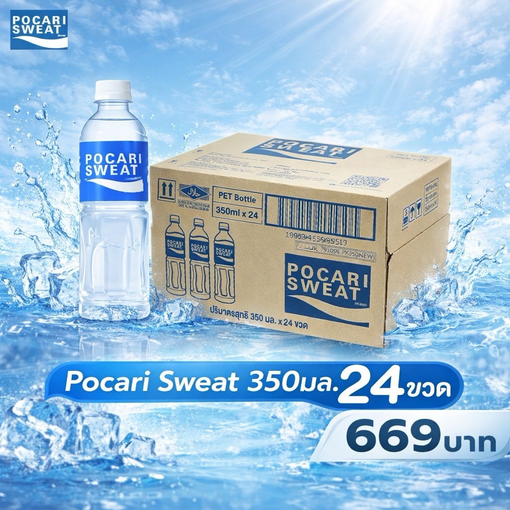 POCARI SWEAT เครื่องดื่มเกลือแร่ 350ml จำนวน 24 ขวด(พร้อมส่ง)