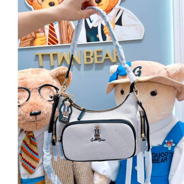 GUOO BEAR กระเป๋าสะพายไหล่ทรงโรบอท สาย2เส้น สะพายข้างได้ แถมพวงกุญแจหมี GU-1598
