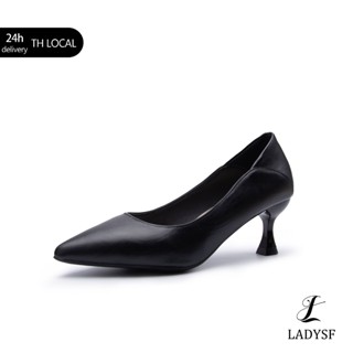 LADYSF รองเท้าส้นเข็ม 2 นิ้ว สีดำ เรียบหรู เป็นทางการ ใส่ได้…