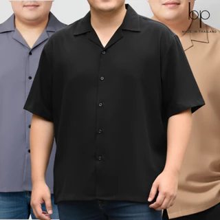 เสื้อเชิ้ตคนอ้วน15สี plus size อก46-50” ผ้านิ่มลื่นใส่สบายไม่ร้อน (2XL-4XL)