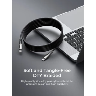 AUKEY CB-DCC244 Impulse สายชาร์จ USB-C to USB-C 240W สายถัก พร้อมจอ LED 2ม.