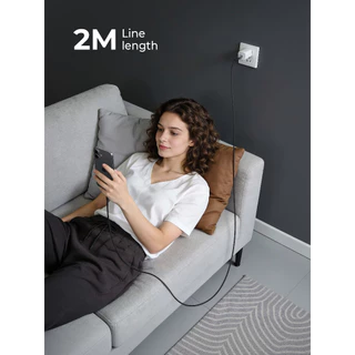 AUKEY CB-DCC244 Impulse สายชาร์จ USB-C to USB-C 240W สายถัก พร้อมจอ LED 2ม.