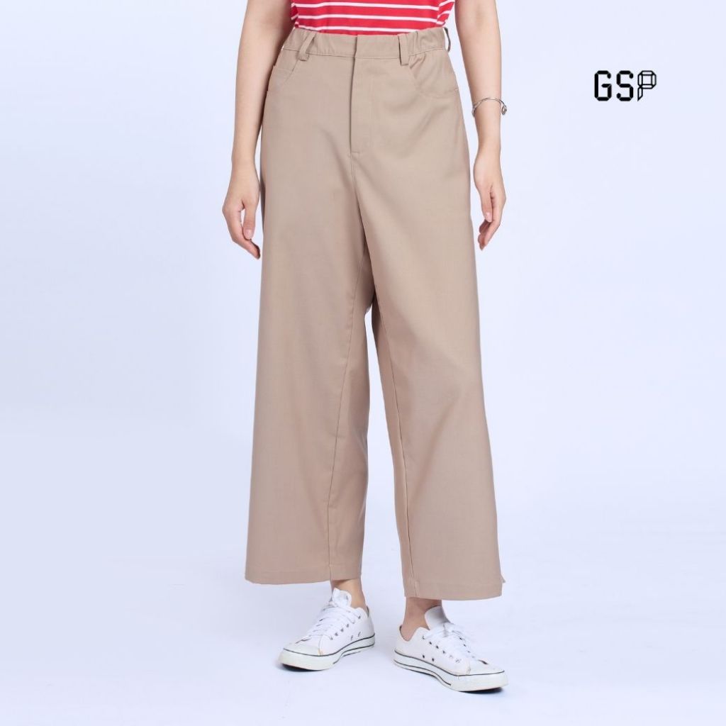 GSP Pants Lycra stretch กางเกงขายาว สีกากี P9Y9KO