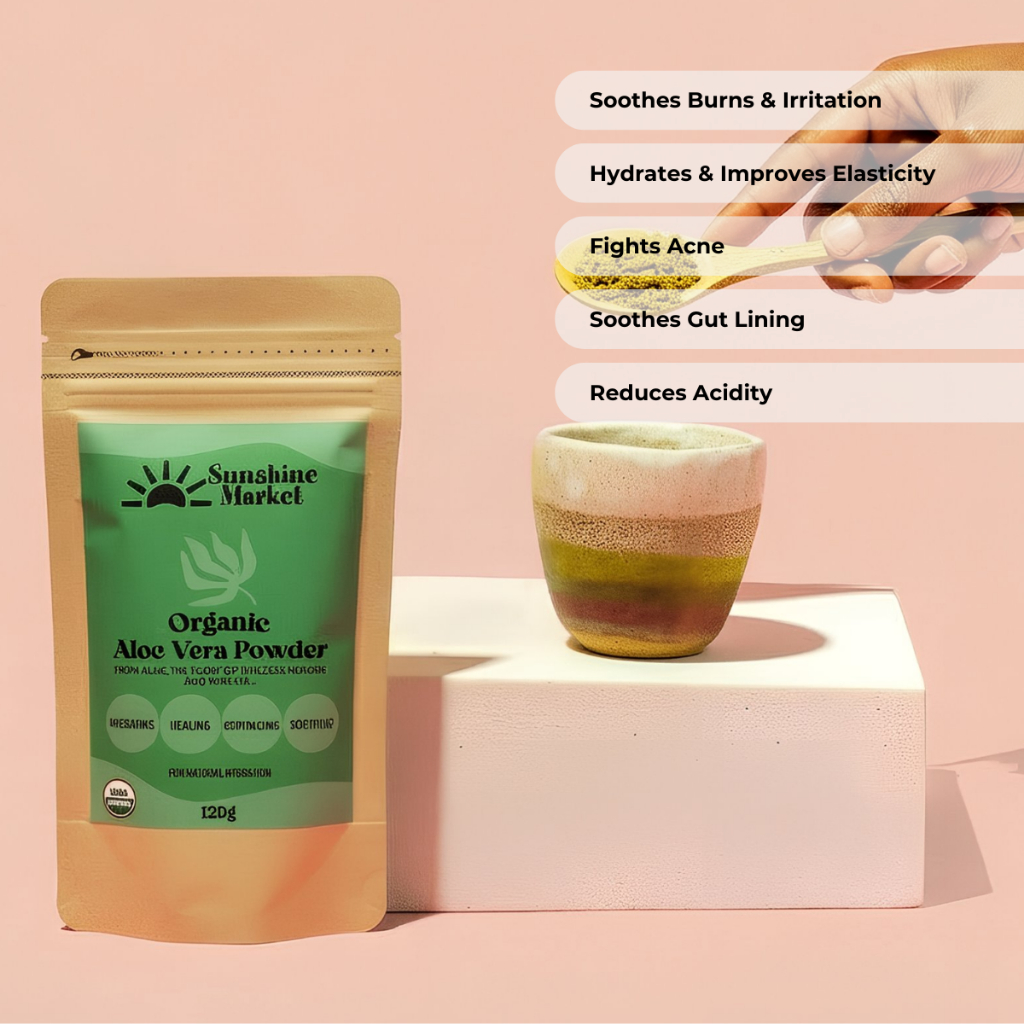 Sunshine Market Organic Aloe Vera Powder 100g | ผงว่านหางจระเข้ออร์แกนิค