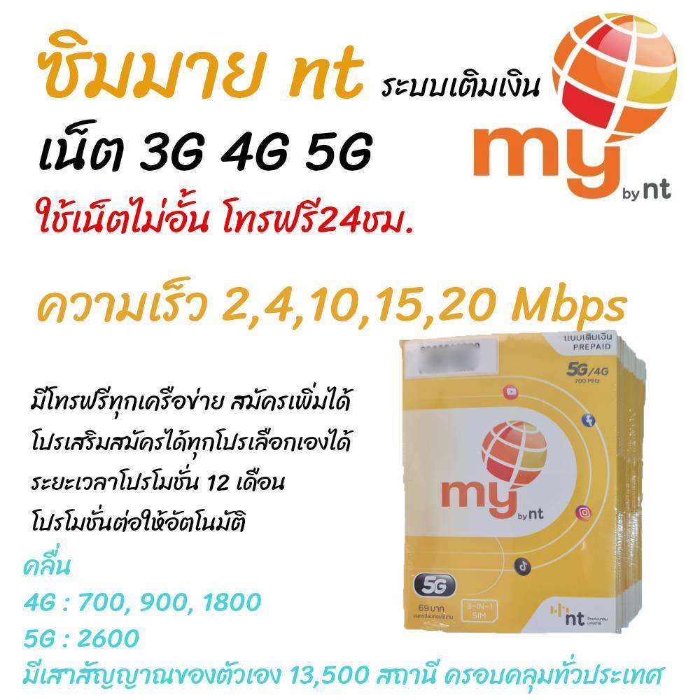 ใหม่ เดือนละ100 ซิมมาย ระบบเติมเงิน เล่นเน็ตไม่อั้น โทรฟรี24ชม. โปรต่อเนื่อง12เดือน