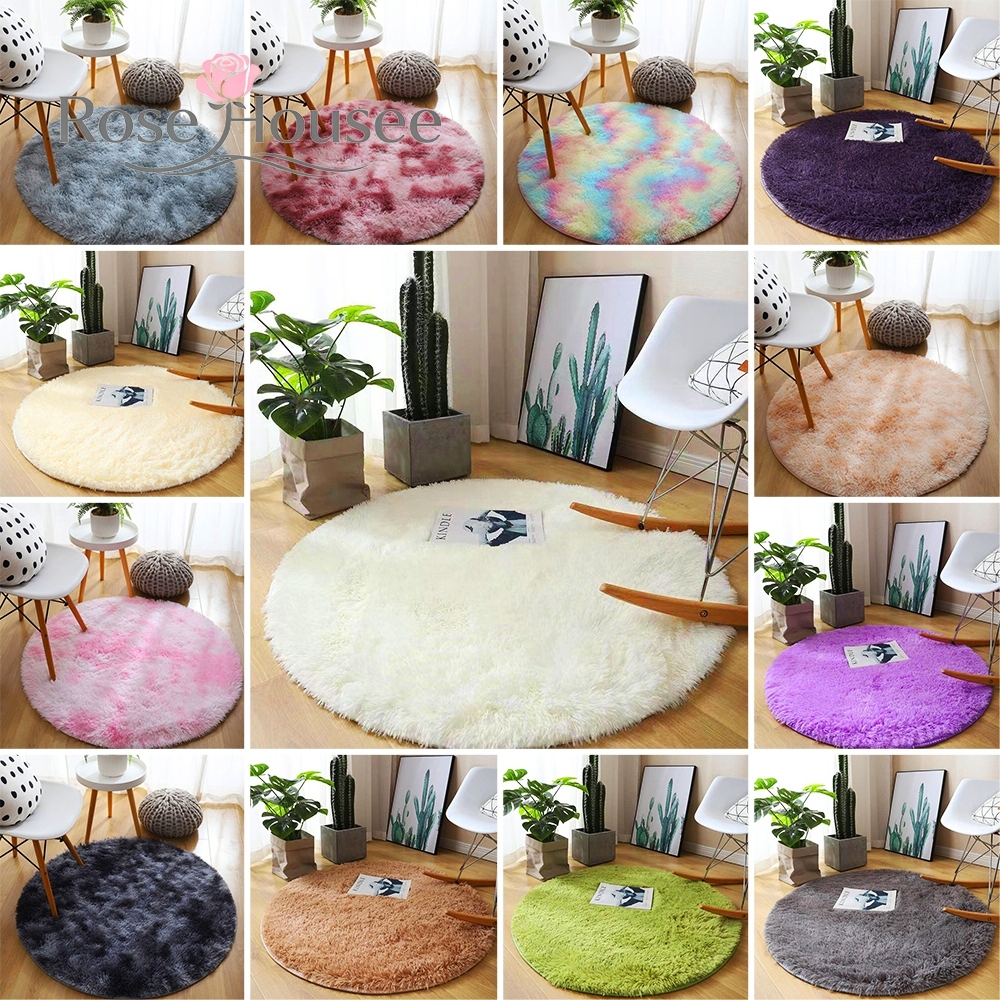 พรม พรมปูพื้นห้อง 60cm พรมเช็ดเท้า พรมนั่งเล่นสบาย ขนนุ่มคุณภาพดี พรมวงกลม 13สีให้เลือก ของตกแต่งห้อง พรม ข้าง เตียง